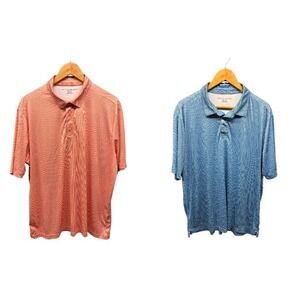 Age of Wisdom Polo Shirt Men's Size XXL Orange‎ Blue Short Sleeve Golf Casual